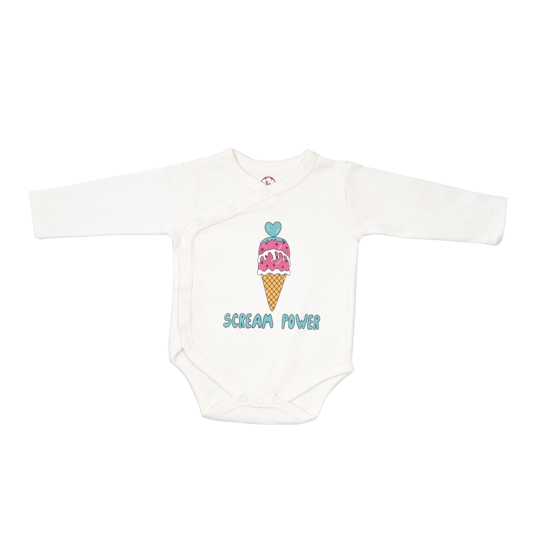 Onesie Full Sleeve - Side snap/Kimono style - Ice Cream