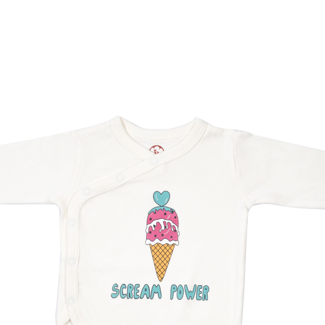 Onesie Full Sleeve - Side snap/Kimono style - Ice Cream