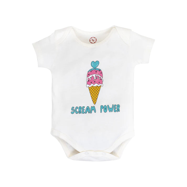 Onesie Half Sleeve - Side snap / Kimono style - Ice Cream