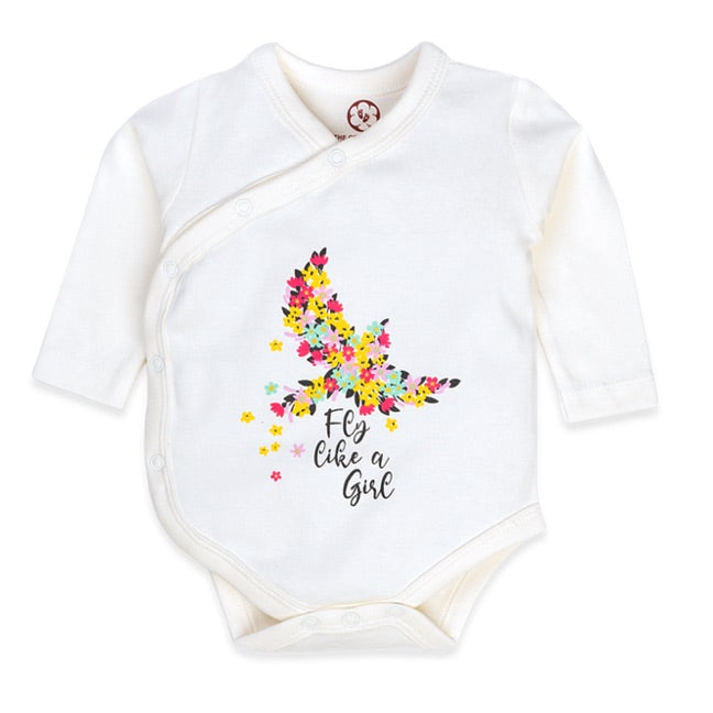 Onesie Full Sleeve Side snap/Kimono style Fly Like a Girl