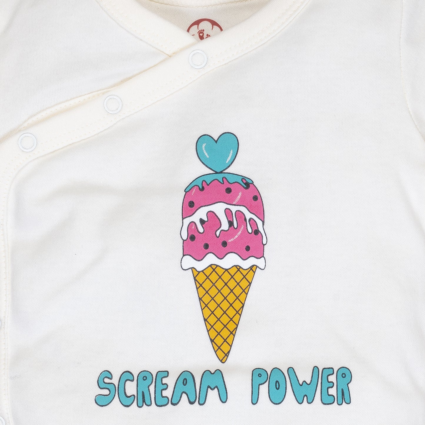Onesie Full Sleeve - Side snap/Kimono style - Ice Cream