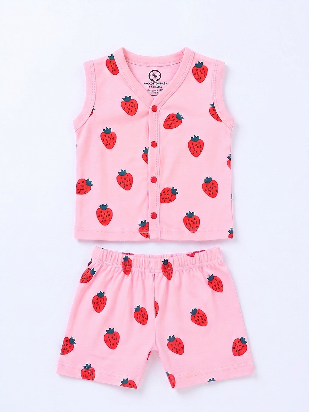 Sleeve Less Jabla & Shorts - Strawberry Print
