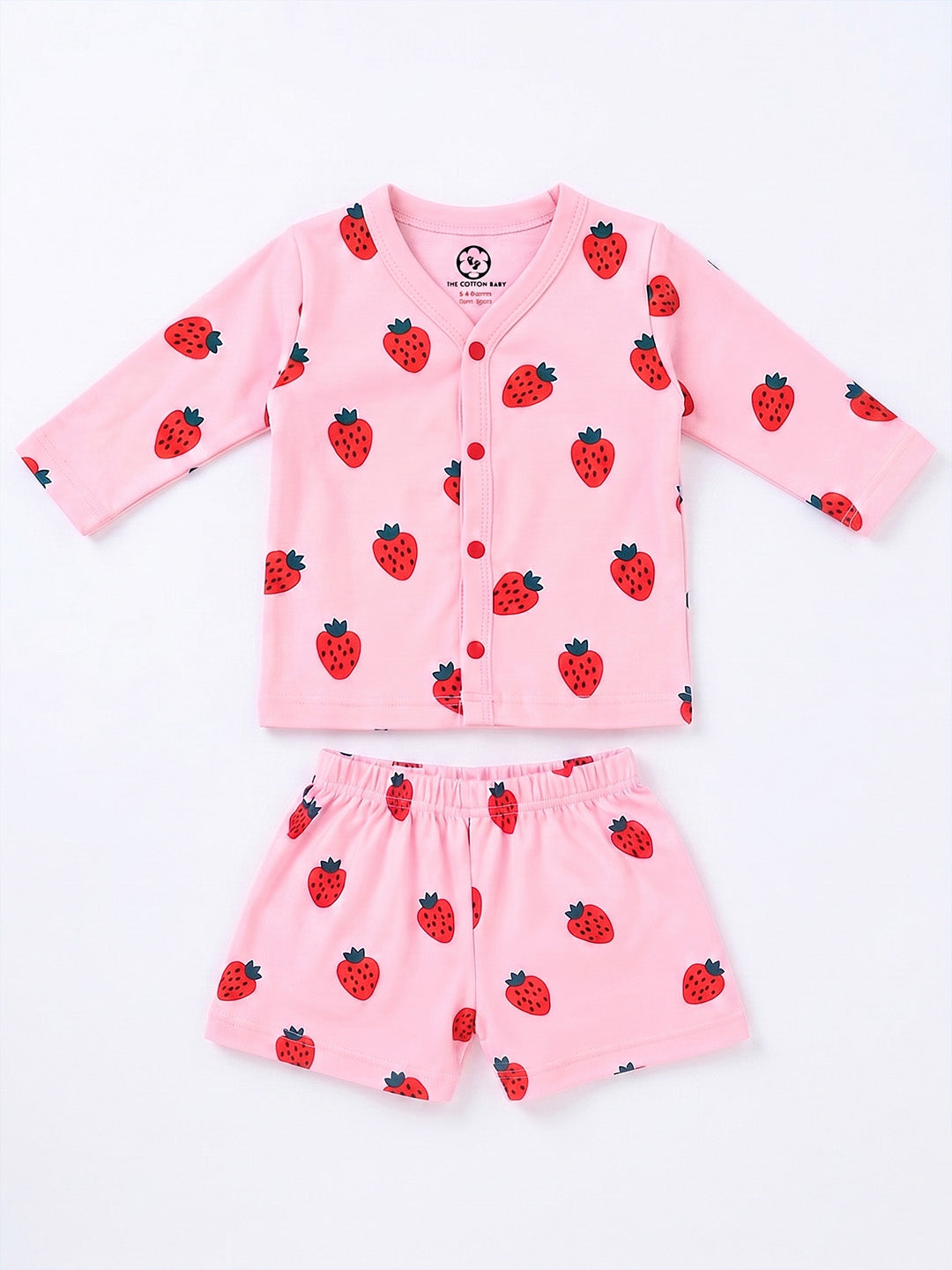 Full Sleeve Jabla & Shorts - Strawberry Print