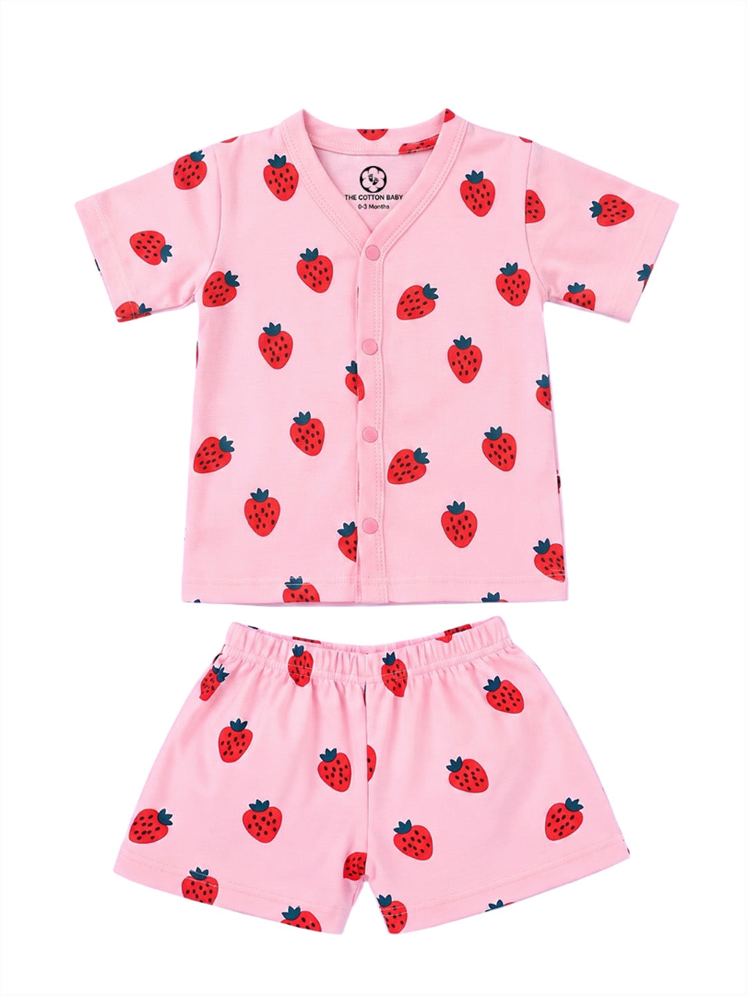 Half Sleeve Jabla & Shorts - Strawberry Print