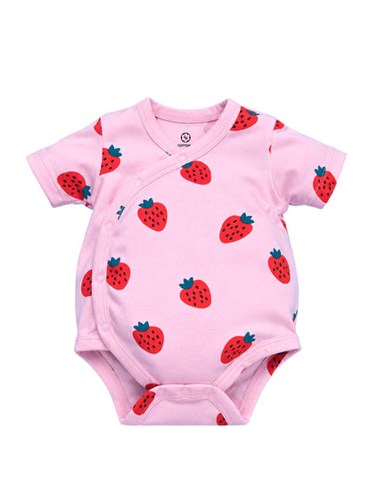 Half Sleeve Onesie Side Snap - Strawberry Print
