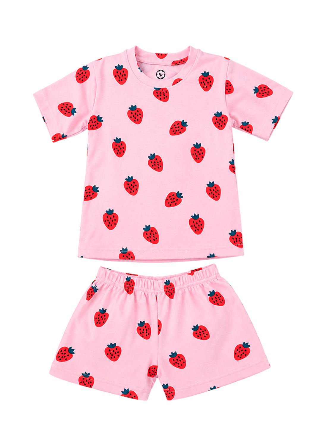 Half Sleeve T-Shirt & Shorts Set - Strawberry Print