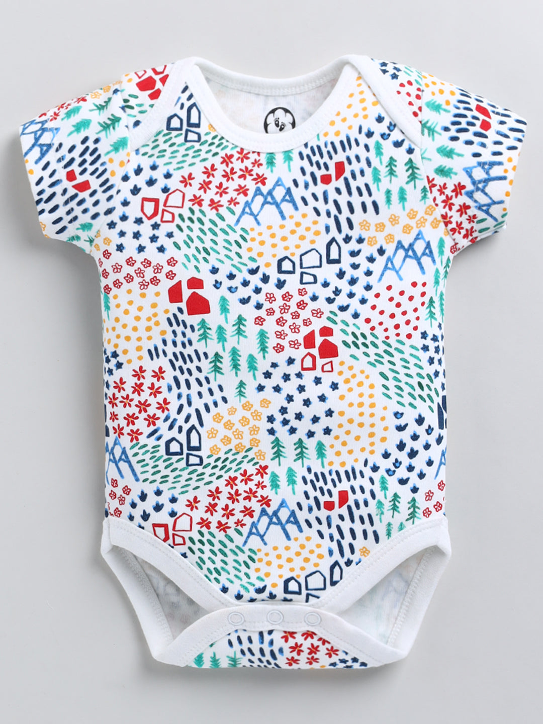 Nature Print Pure Cotton Half Sleeve Onesie