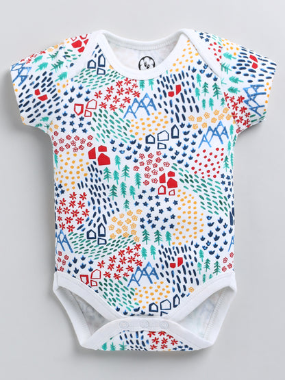 Nature Print Pure Cotton Half Sleeve Onesie
