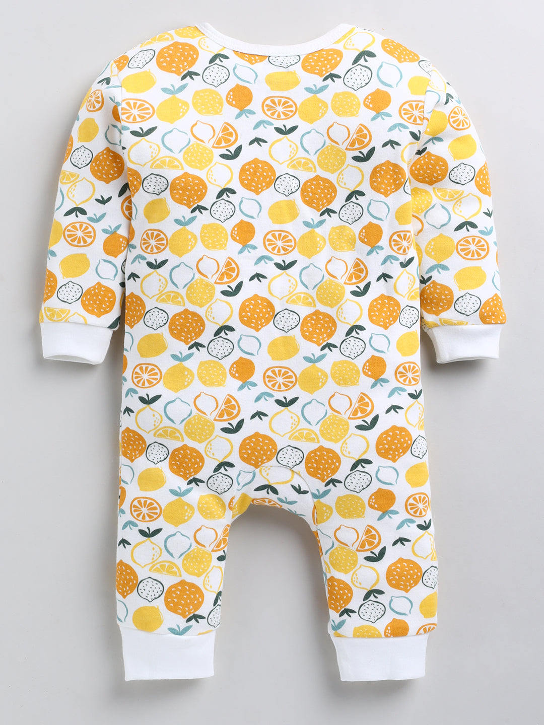Lemon Printed Cotton Full Body Romper- Leg Covered