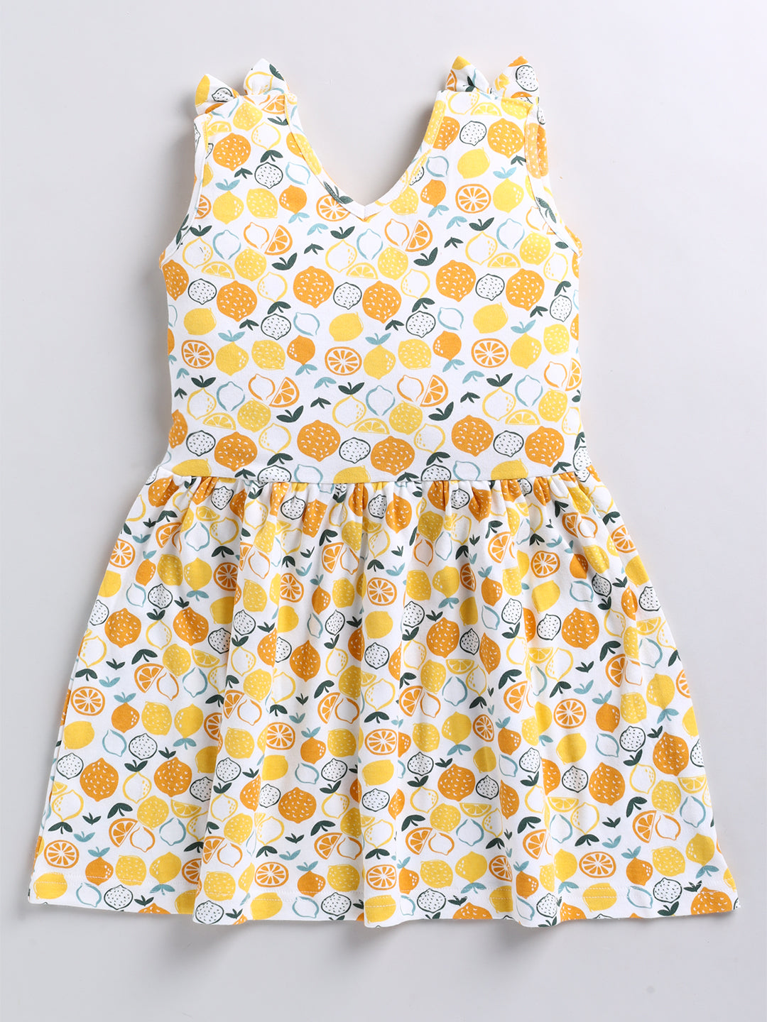 Comfortable Cotton Frock for Infant Girls- Lemon Print