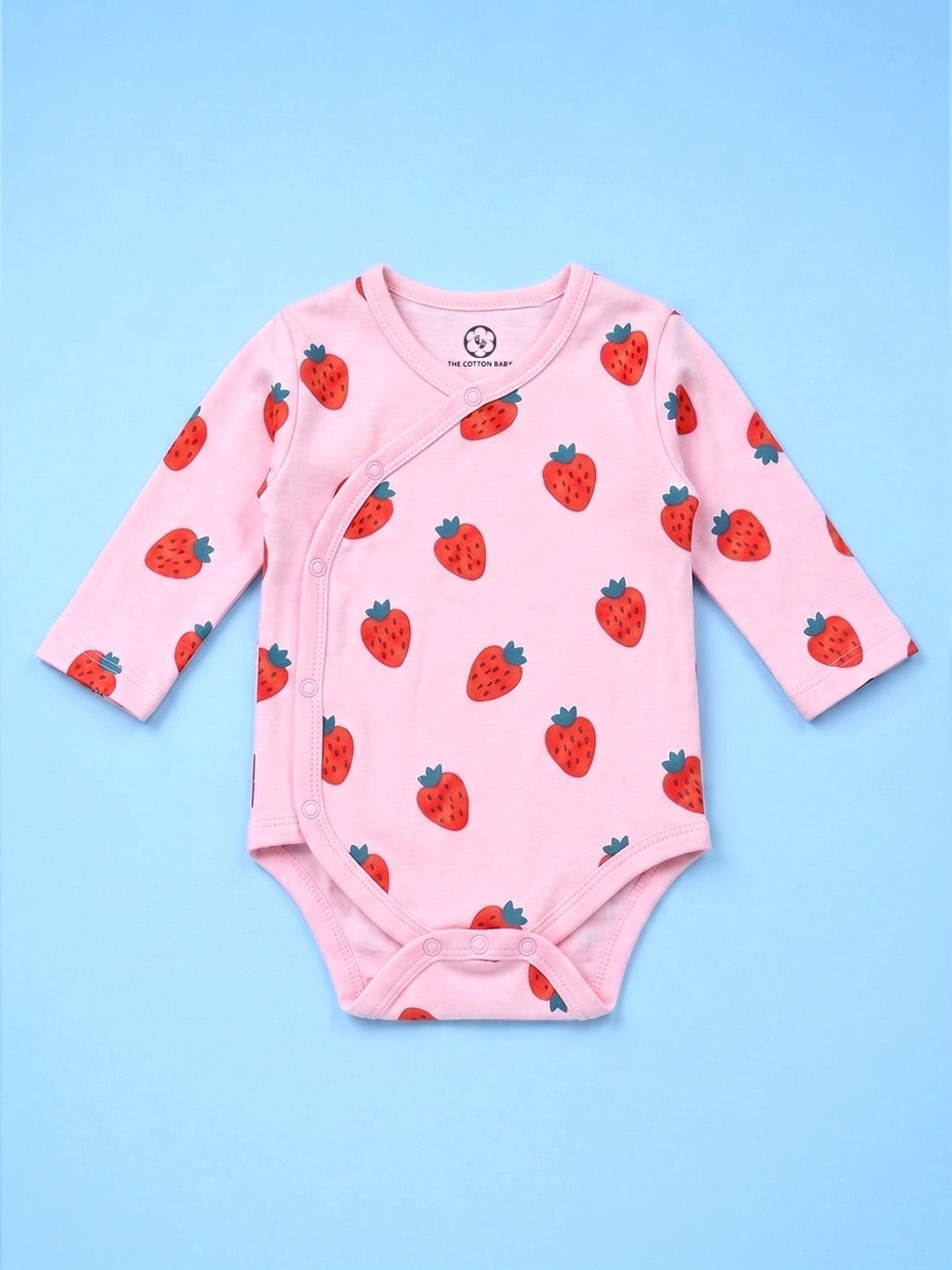 Full Sleeve Onesie Side Snap - Strawberry Print