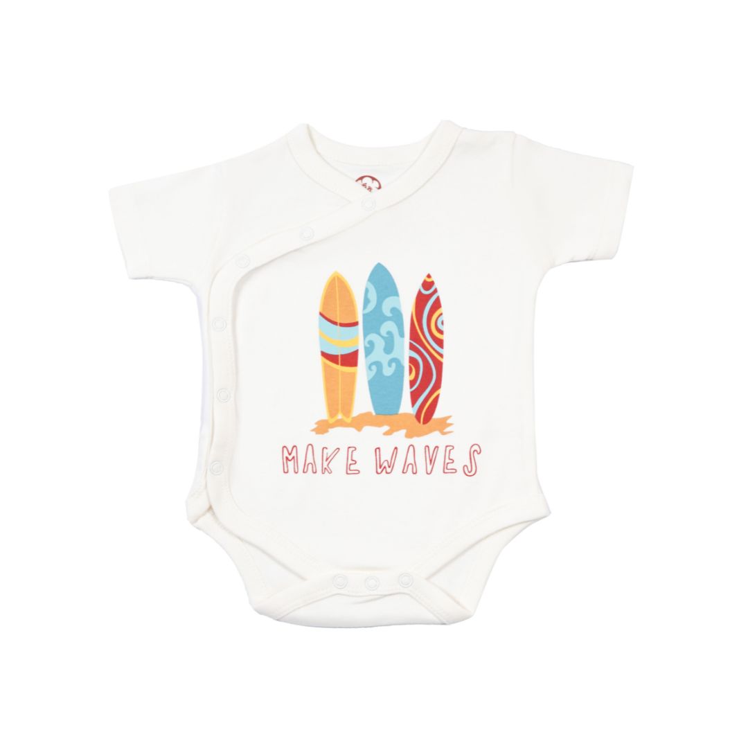 Onesie Half Sleeve - Side snap / Kimono style - Make Wave