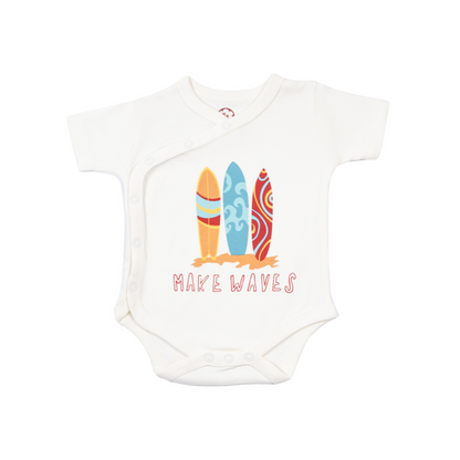 Onesie Half Sleeve - Side snap / Kimono style - Make Wave