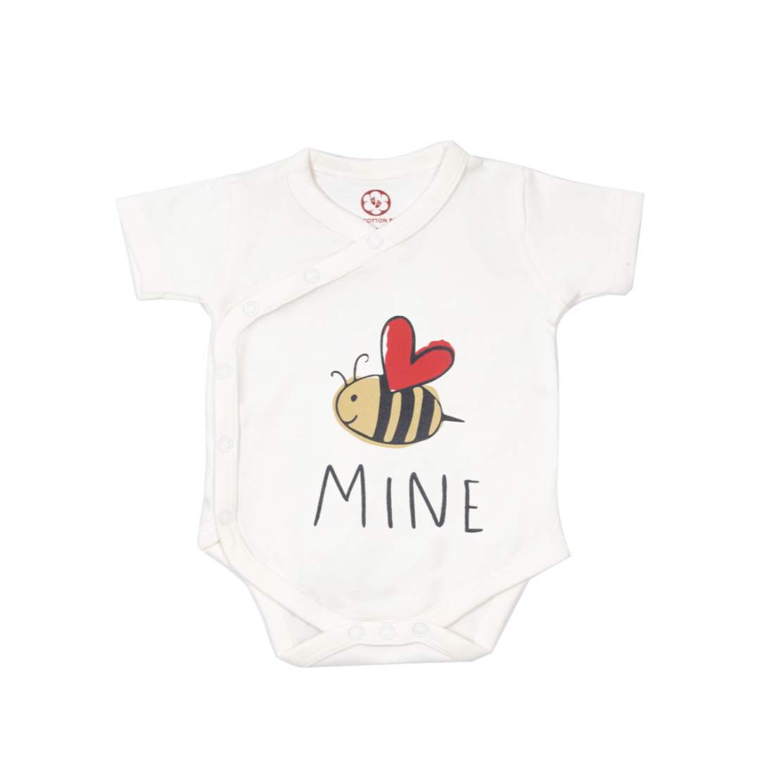 Onesie Half Sleeve - Side snap / Kimono style - Be Mine