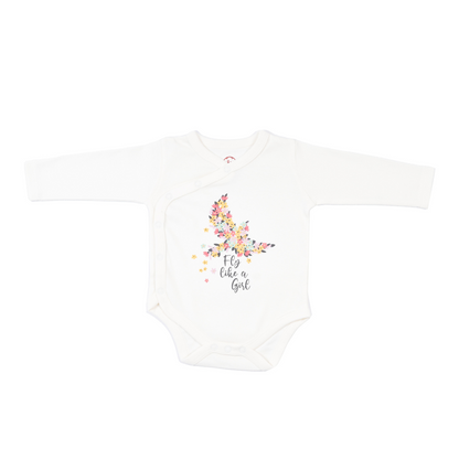 Onesie Full Sleeve - Side snap/Kimono style - Fly Like a Girl