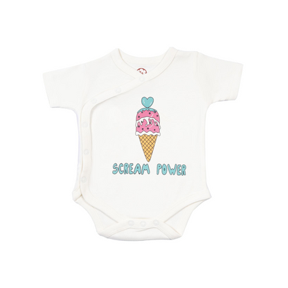Onesie Half Sleeve - Side snap / Kimono style - Ice Cream