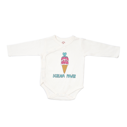 Onesie Full Sleeve - Side snap/Kimono style - Ice Cream