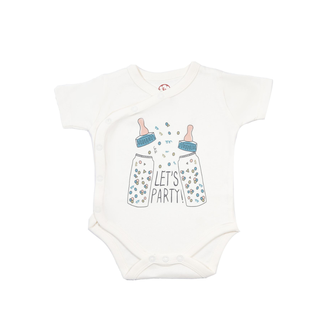 Onesie Half Sleeve - Side snap / Kimono style - Lets Party