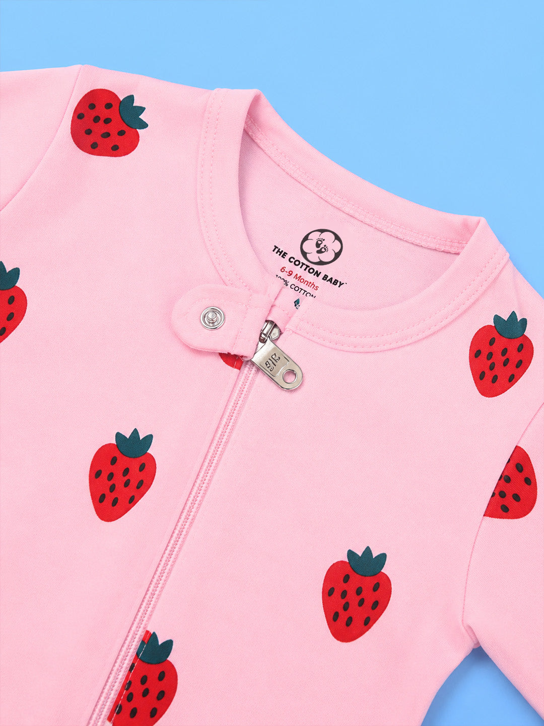 Full Body Romper Open Leg- Strawberry Print