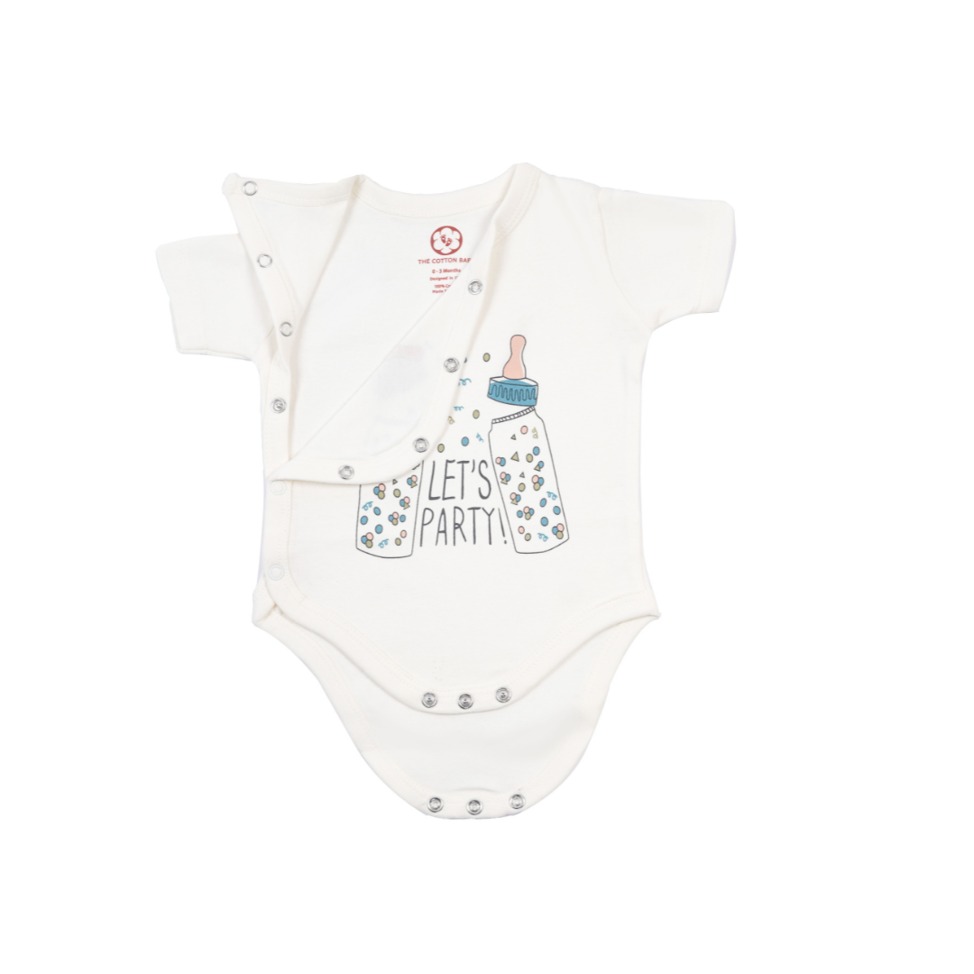 Onesie Half Sleeve - Side snap / Kimono style - Lets Party