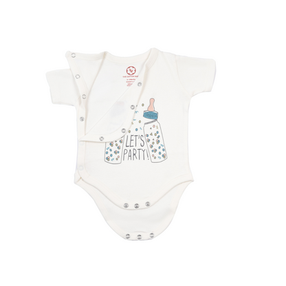 Onesie Half Sleeve - Side snap / Kimono style - Lets Party