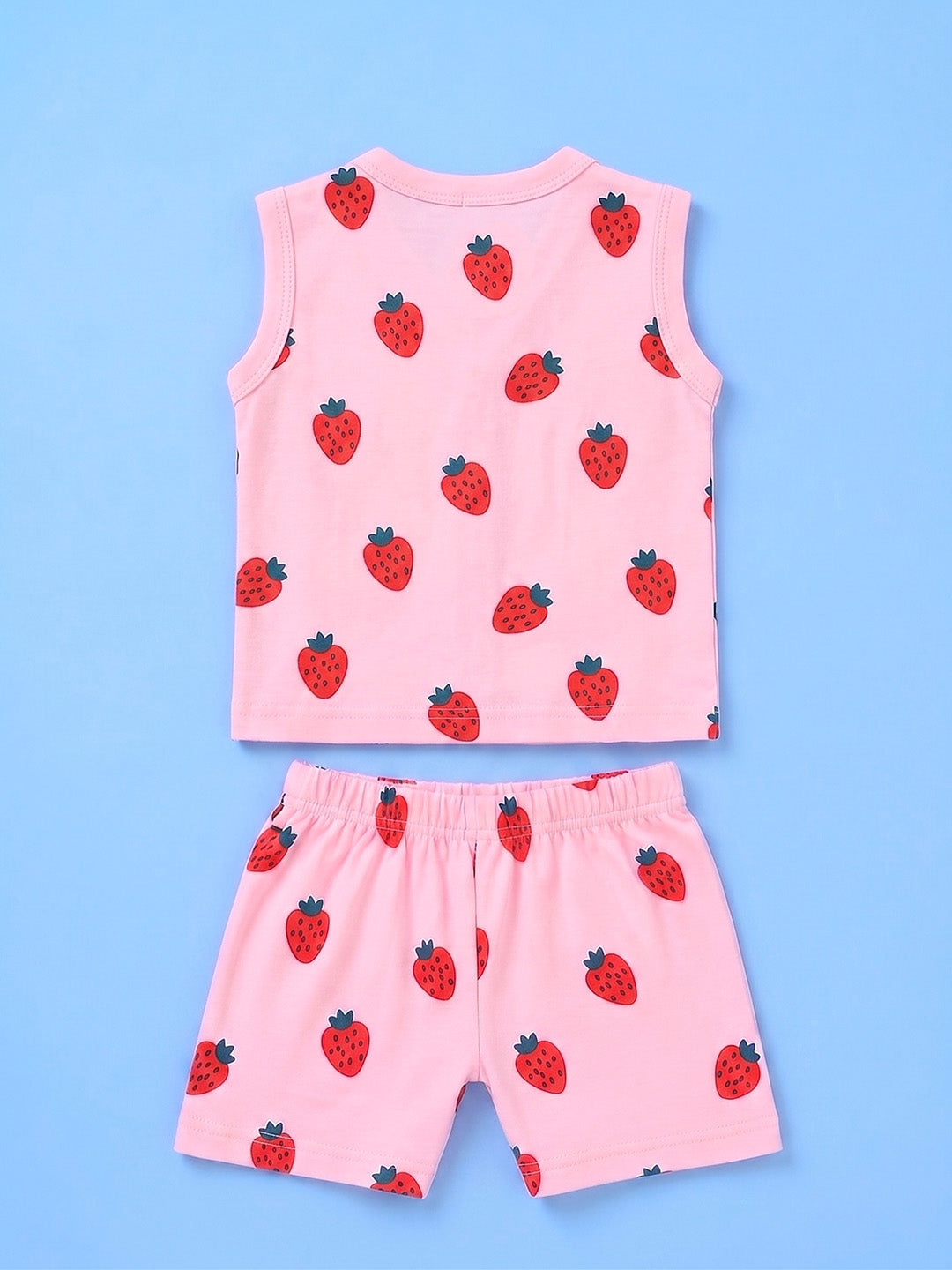 Sleeve Less Jabla & Shorts - Strawberry Print