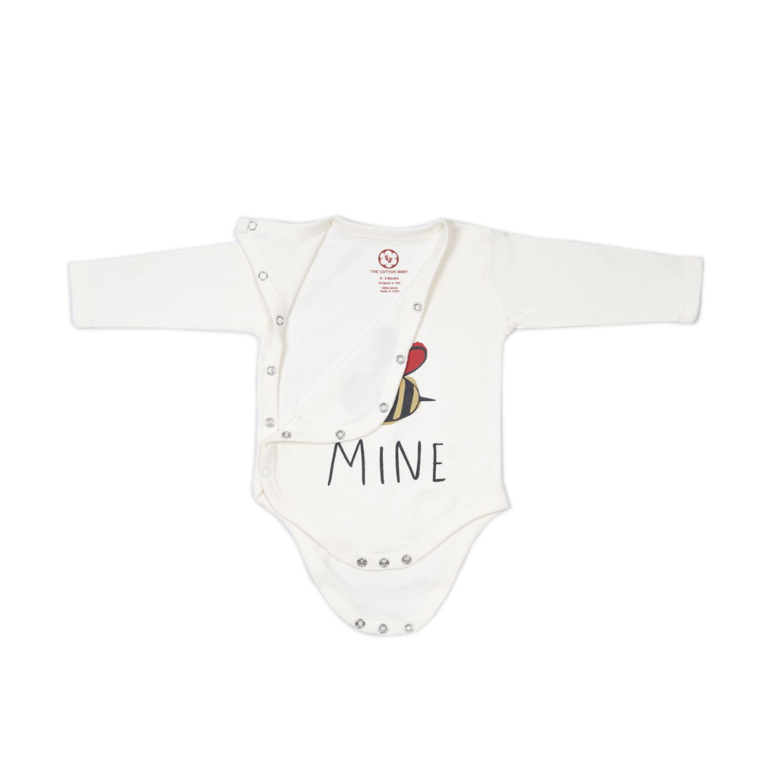 Onesie Full Sleeve - Side snap/Kimono style - Be Mine