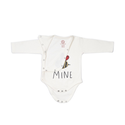 Onesie Full Sleeve - Side snap/Kimono style - Be Mine