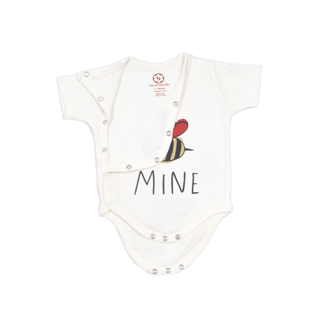 Onesie Half Sleeve - Side snap / Kimono style - Be Mine