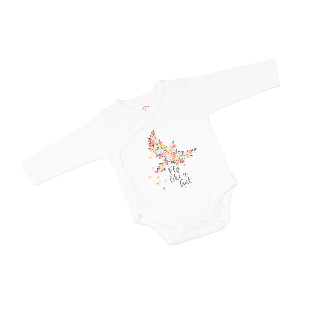 Onesie Full Sleeve - Side snap/Kimono style - Fly Like a Girl