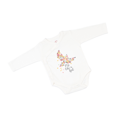 Onesie Full Sleeve - Side snap/Kimono style - Fly Like a Girl