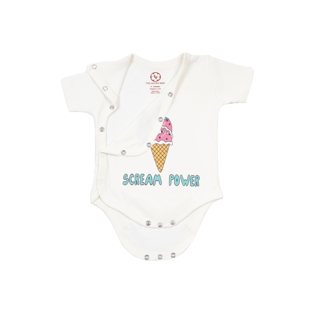 Onesie Half Sleeve - Side snap / Kimono style - Ice Cream