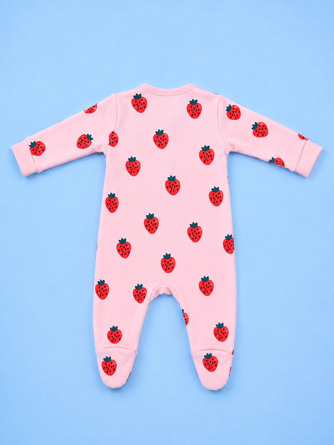 Full Body Romper with Footies - Strawberry Print