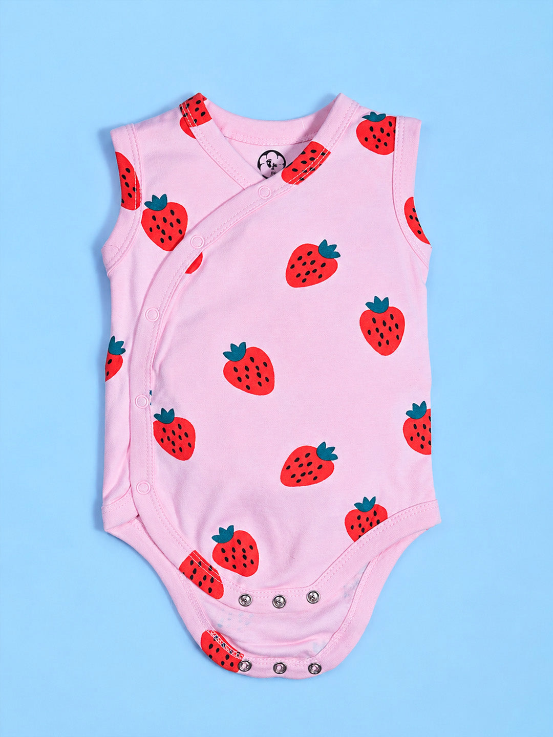 Sleeve Less Onesie Side Snap - Strawberry Print