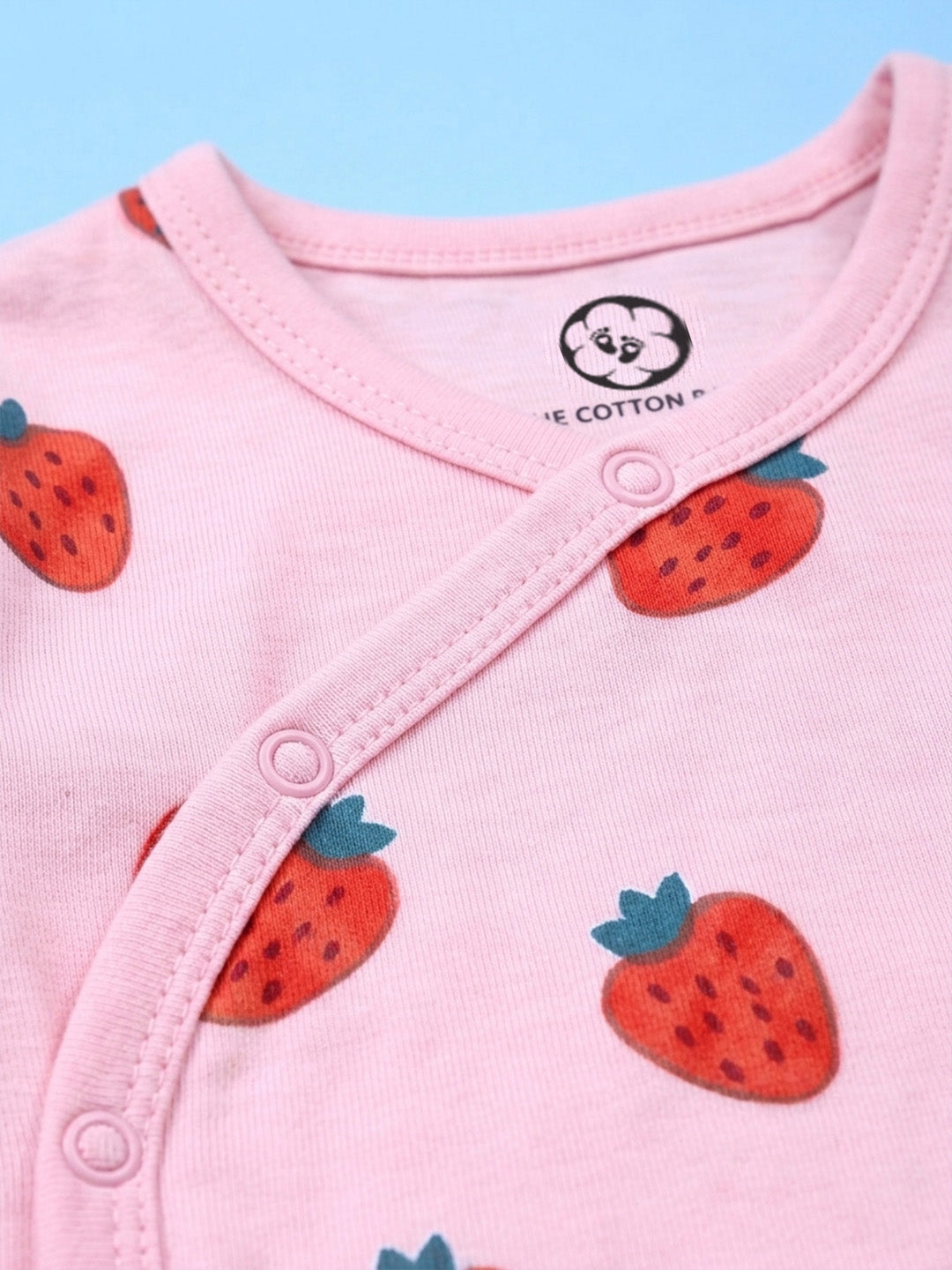 Full Sleeve Onesie Side Snap - Strawberry Print