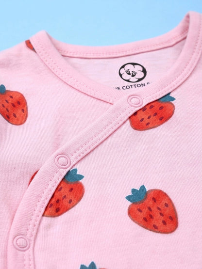 Full Sleeve Onesie Side Snap - Strawberry Print