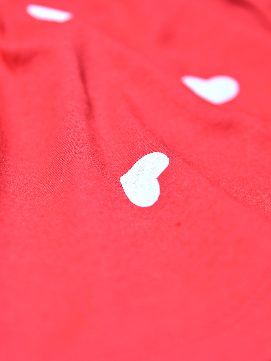 Full Sleeve Frock & Panty Set - Red White Heart Print