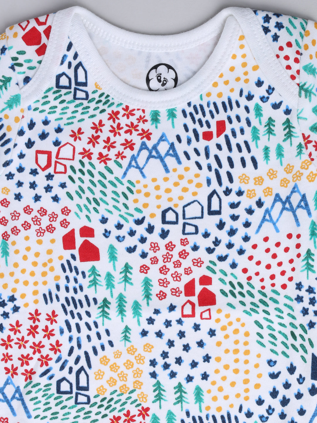 Nature Print Pure Cotton Half Sleeve Onesie