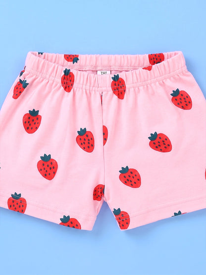 Sleeve Less Jabla & Shorts - Strawberry Print