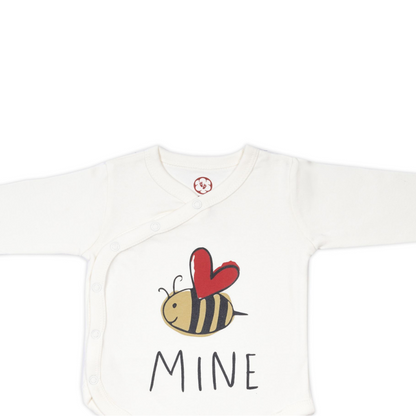 Onesie Full Sleeve - Side snap/Kimono style - Be Mine