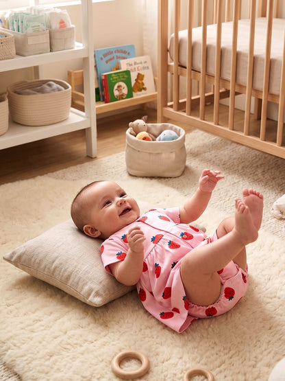 Half Sleeve Frock & Panty Set - Strawberry Print
