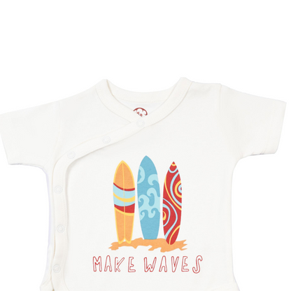 Onesie Half Sleeve - Side snap / Kimono style - Make Wave