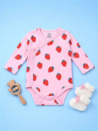 Full Sleeve Onesie Side Snap - Strawberry Print