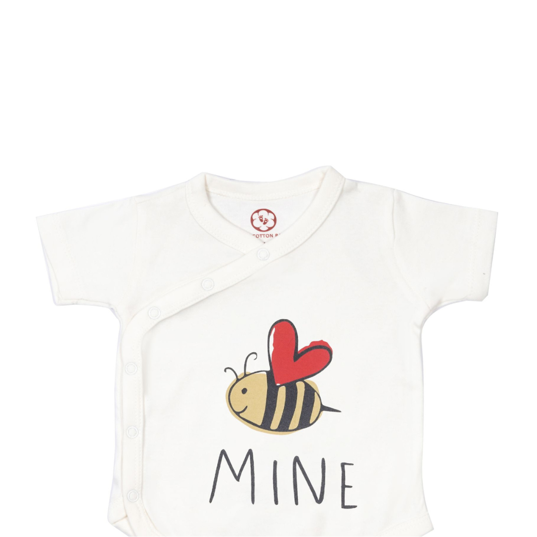 Onesie Half Sleeve - Side snap / Kimono style - Be Mine