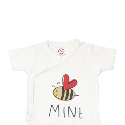 Onesie Half Sleeve - Side snap / Kimono style - Be Mine