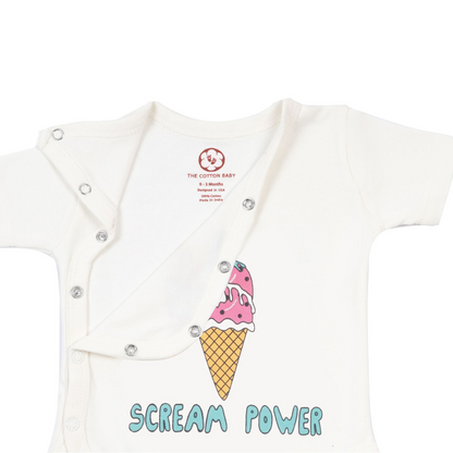 Onesie Half Sleeve - Side snap / Kimono style - Ice Cream