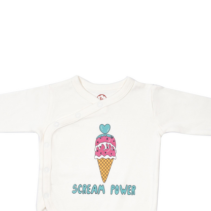 Onesie Full Sleeve - Side snap/Kimono style - Ice Cream