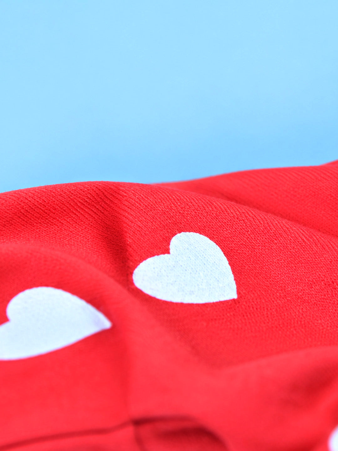 Full Sleeve Frock & Panty Set - Red White Heart Print