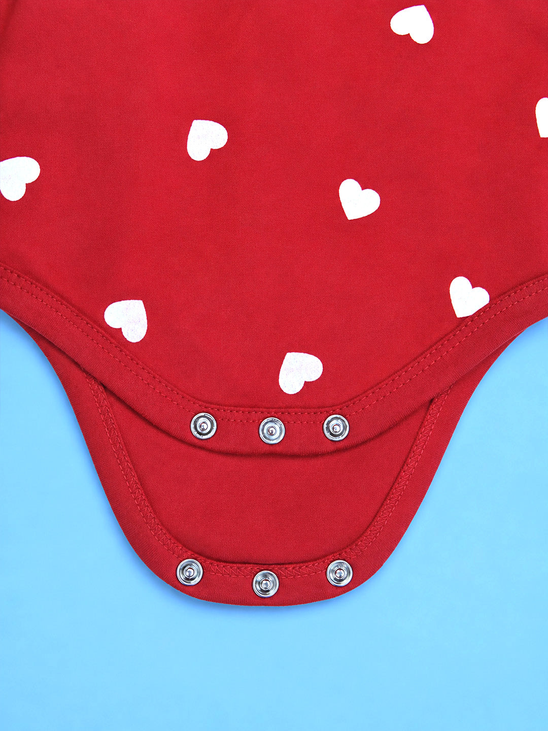 Sleeve Less Onesie - Red White Heart Print