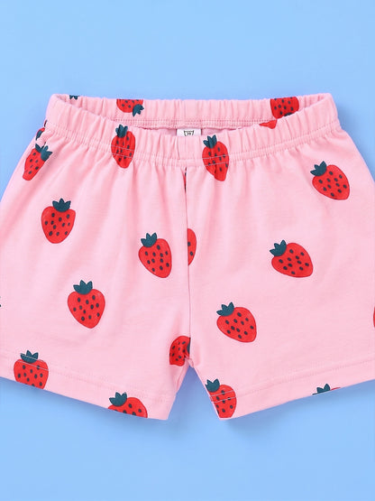Full Sleeve Jabla & Shorts - Strawberry Print
